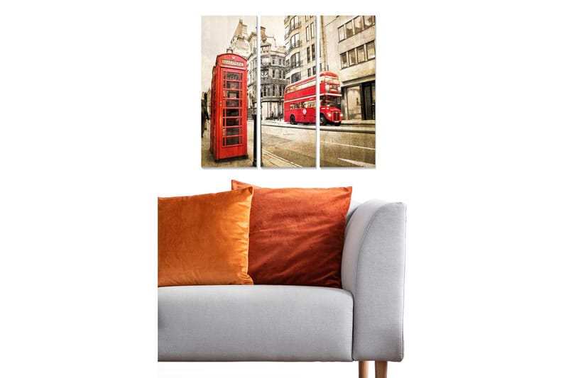 Canvastavla City 3-pack Flerfärgad, 20x50 cm