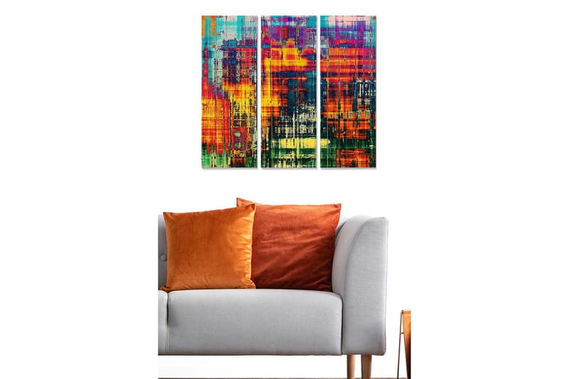 Canvastavla City 3-pack Flerfärgad, 20x50 cm