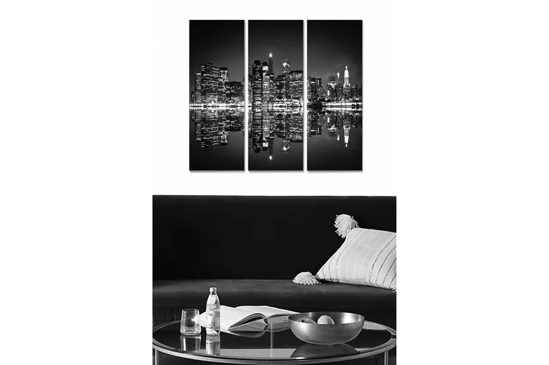 Canvastavla City 3-pack Flerfärgad, 20x50 cm