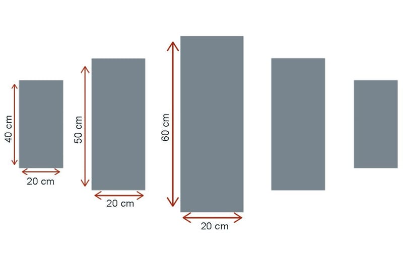 Canvastavla City 5-pack Flerfärgad - 20x60 cm - Canvastavla