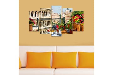 Canvastavla City 5-pack Flerfärgad - 20x60 cm - Inredning - Tavlor & posters - Canvastavla