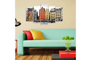 Canvastavla City 5-pack Flerfärgad - 20x60 cm - Inredning - Tavlor & posters - Canvastavla