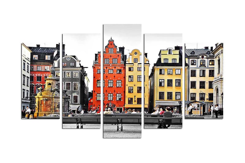 Canvastavla City 5-pack Flerfärgad, 20x60 cm