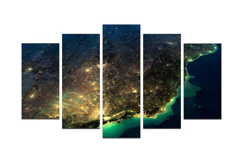 Canvastavla City 5-pack Flerfärgad, 20x60 cm