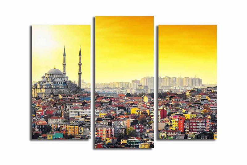 Canvastavla City Istanbul 3-pack Flerfärgad - 20x39 cm - Canvastavla