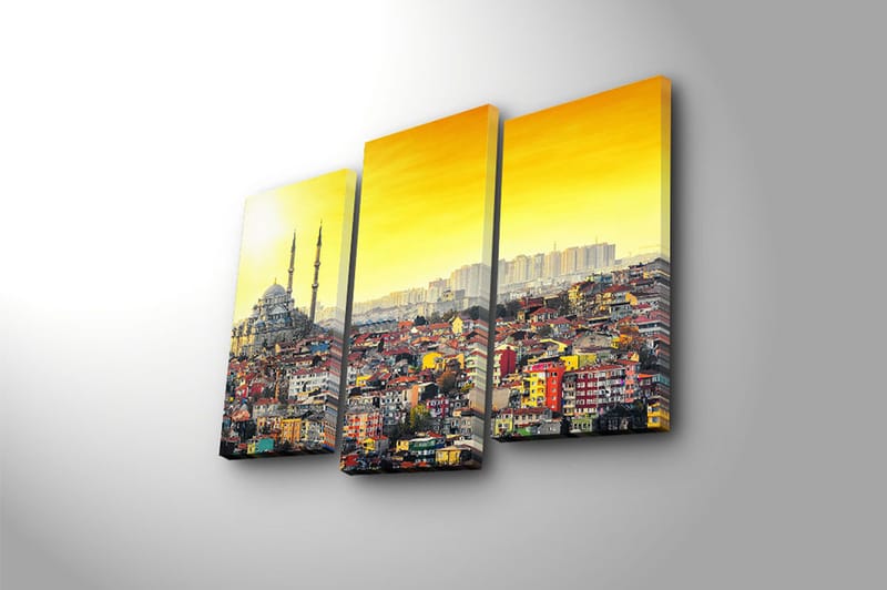 Canvastavla City Istanbul 3-pack Flerfärgad - 20x39 cm - Canvastavla
