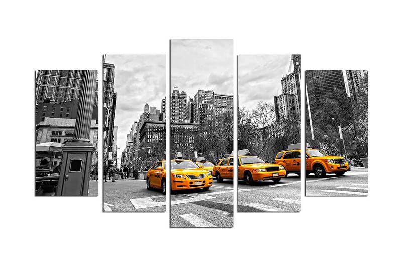 Canvastavla City New York 5-pack Flerfärgad - 20x60 cm - Canvastavla