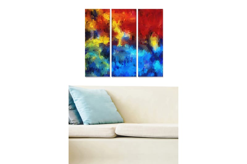 Canvastavla Colorful 3-pack Flerfärgad - 20x50 cm - Inredning - Tavlor & posters - Canvastavla