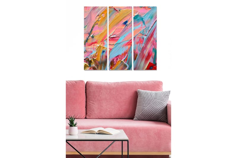 Canvastavla Colorful 3-pack Flerfärgad - 20x50 cm - Inredning - Tavlor & posters - Canvastavla