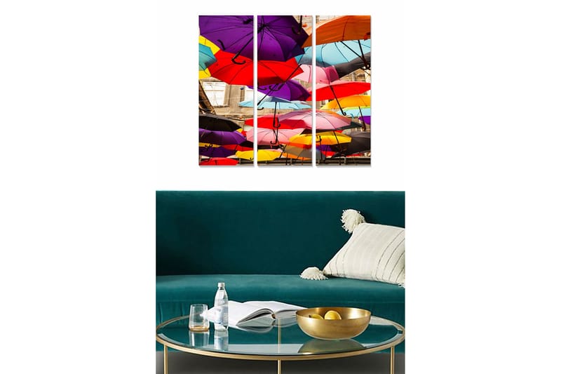Canvastavla Colorful 3-pack Flerfärgad - 20x50 cm - Inredning - Tavlor & posters - Canvastavla
