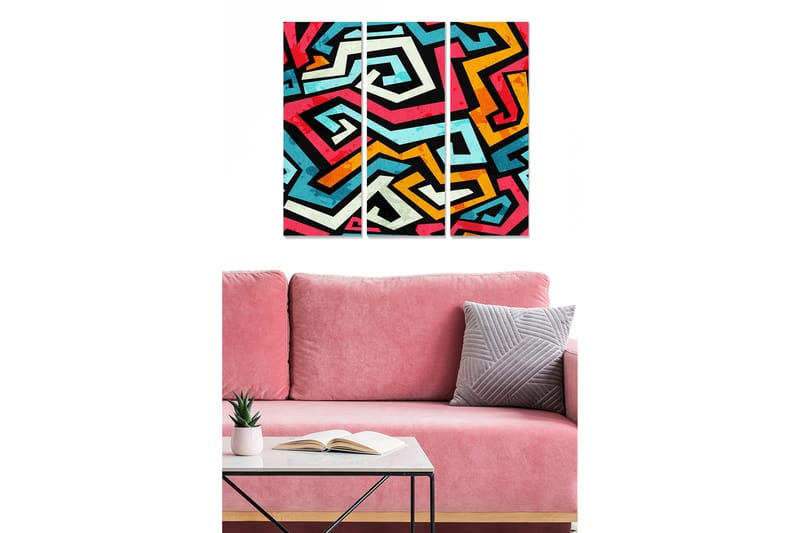 Canvastavla Colorful 3-pack Flerfärgad - 20x50 cm - Inredning - Tavlor & posters - Canvastavla