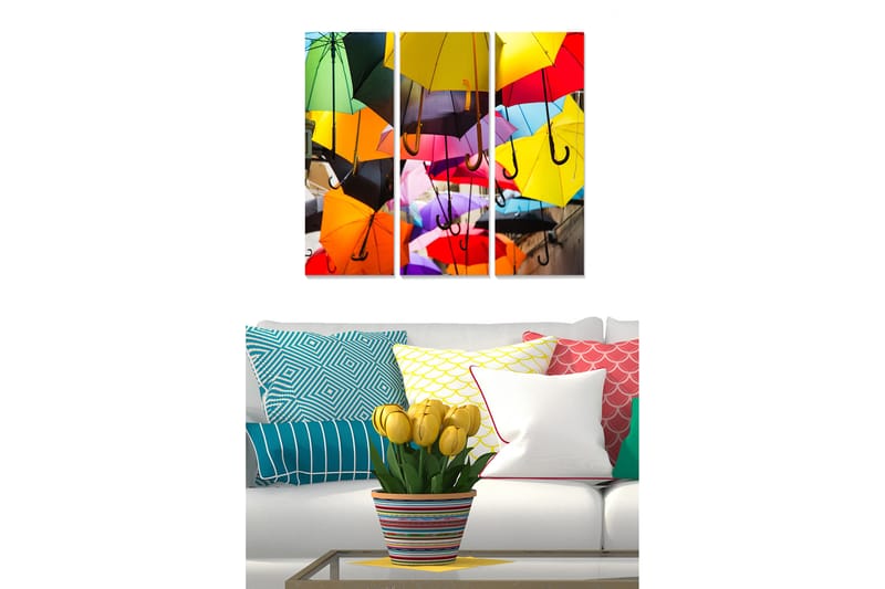 Canvastavla Colorful 3-pack Flerfärgad - 20x50 cm - Inredning - Tavlor & posters - Canvastavla