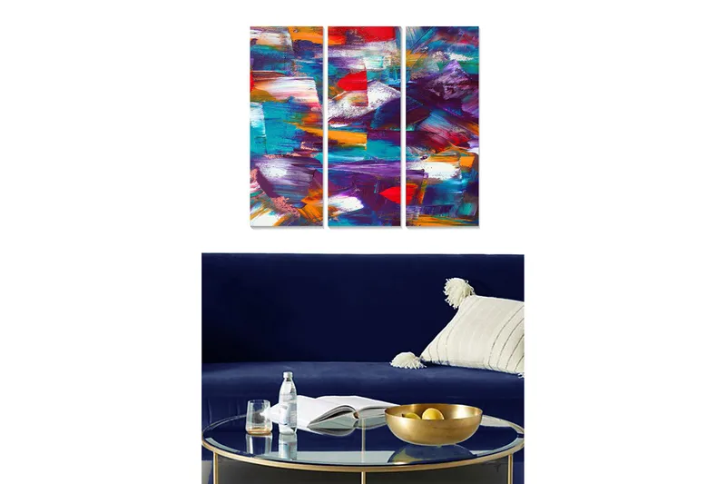 Canvastavla Colorful 3-pack Flerfärgad - 20x50 cm - Inredning - Tavlor & posters - Canvastavla