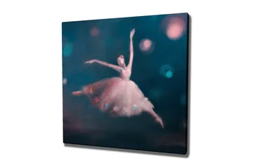 Canvastavla - Dansande ballerina i en drömlik atmosfär - Blå / Rosa / Vit - Inredning - Tavlor & posters - Canvastavla