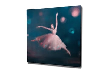 Canvastavla - Dansande ballerina i en drömlik atmosfär - Blå / Rosa / Vit - Inredning - Tavlor & posters - Canvastavla