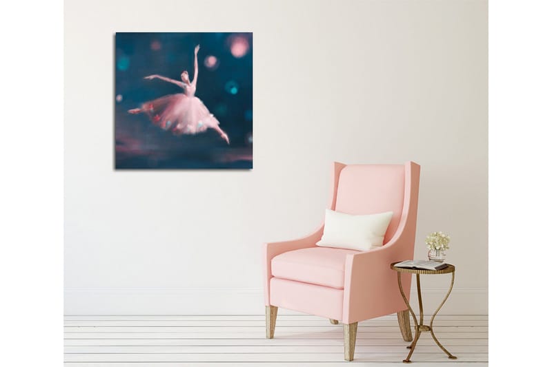 Canvastavla - Dansande ballerina i en drömlik atmosfär - Blå / Rosa / Vit - Inredning - Tavlor & posters - Canvastavla