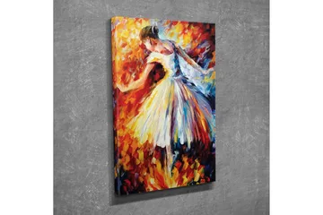 Canvastavla - Dansande ballerina i en färgsprakande omgivning - Röd / Gul / Vit - Inredning - Tavlor & posters - Canvastavla