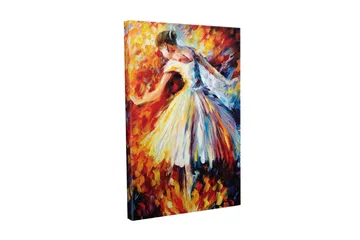 Canvastavla - Dansande ballerina i en färgsprakande omgivning - Röd / Gul / Vit - Inredning - Tavlor & posters - Canvastavla