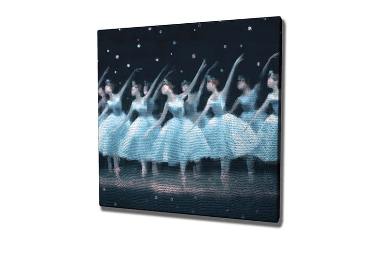 Canvastavla - Dansande ballerinaer i ljusblå klänningar - Ljusblå / Svart / Vit - Inredning - Tavlor & posters - Canvastavla