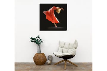 Canvastavla - Dansande figur i en röd klänning - Röd / Beige / Svart - Inredning - Tavlor & posters - Canvastavla