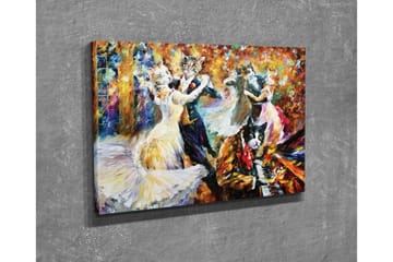 Canvastavla - Dansande katter i eleganta kläder på en festlig bal - Guld / Vit / Svart - Inredning - Tavlor & posters - Canvastavla