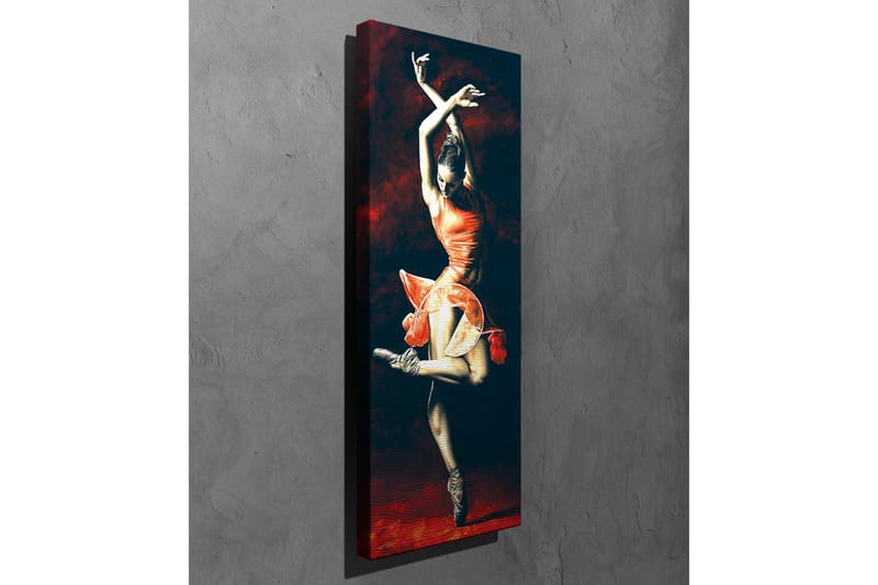 Canvastavla - Dansande kvinna i en röd klänning - Röd / Svart / Beige - Inredning - Tavlor & posters - Canvastavla
