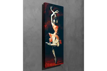 Canvastavla - Dansande kvinna i en röd klänning - Röd / Svart / Beige - Inredning - Tavlor & posters - Canvastavla