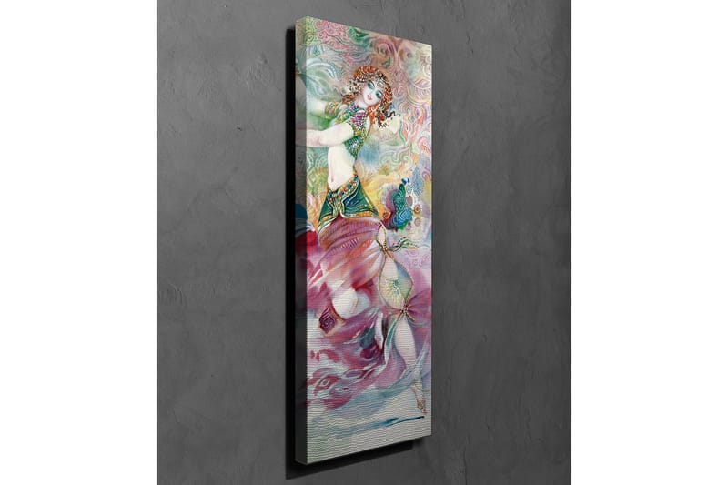 Canvastavla - Dansande kvinna i färgglad dräkt med detaljerade mönster - Rosa / Turkos / Grön - Inredning - Tavlor & posters - Canvastavla