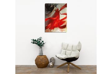 Canvastavla - Dansande kvinna i röd klänning med svepande band - Röd / Beige / Svart - Inredning - Tavlor & posters - Canvastavla
