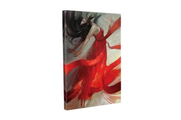 Canvastavla - Dansande kvinna i röd klänning med svepande band - Röd / Beige / Svart - Inredning - Tavlor & posters - Canvastavla