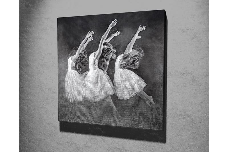Canvastavla - Dansande kvinnor i vita klänningar - Vit / Svart / Grå - Inredning - Tavlor & posters - Canvastavla