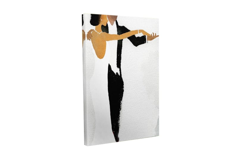 Canvastavla - Dansande par i elegant stil - Svart / Vit / Gyllene - Inredning - Tavlor & posters - Canvastavla