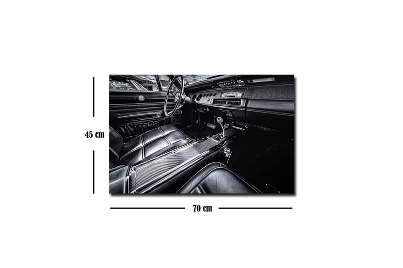 Canvastavla - Detaljerad interiör av en klassisk bil - Svart / Grå - Inredning - Tavlor & posters - Canvastavla