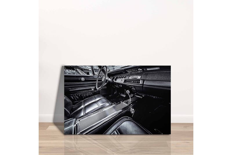 Canvastavla - Detaljerad interiör av en klassisk bil - Svart / Grå - Inredning - Tavlor & posters - Canvastavla