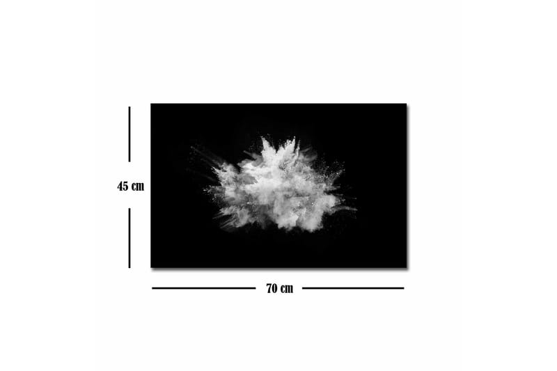 Canvastavla - Dramatiskt moln av pulver som exploderar mot en svart bakgrund - Vit / Svart - Inredning - Tavlor & posters - Canvastavla