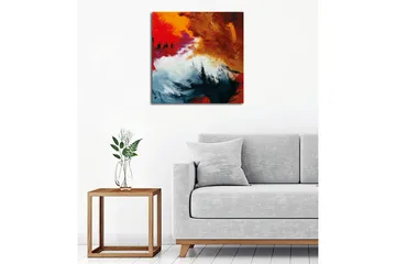 Canvastavla - Dynamisk abstrakt komposition med starka färger - Röd / Svart / Orange - Inredning - Tavlor & posters - Canvastavla