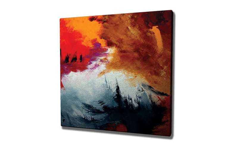 Canvastavla - Dynamisk abstrakt komposition med starka färger - Röd / Svart / Orange - Inredning - Tavlor & posters - Canvastavla