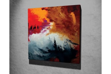 Canvastavla - Dynamisk abstrakt komposition med starka färger - Röd / Svart / Orange - Inredning - Tavlor & posters - Canvastavla