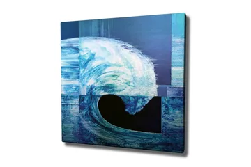 Canvastavla - Dynamisk våg i olika nyanser av blått - Mörkblå / Ljusblå / Turkos - Inredning - Tavlor & posters - Canvastavla