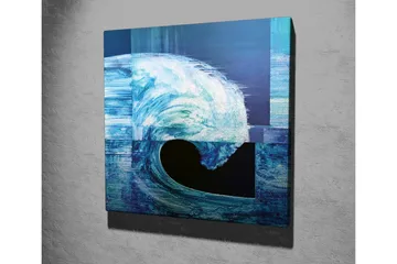 Canvastavla - Dynamisk våg i olika nyanser av blått - Mörkblå / Ljusblå / Turkos - Inredning - Tavlor & posters - Canvastavla