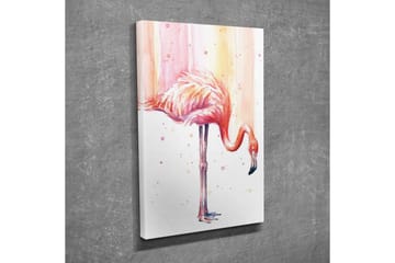 Canvastavla - Elegant flamingo i pastellfärger - Rosa / Aprikos / Svart - Inredning - Tavlor & posters - Canvastavla