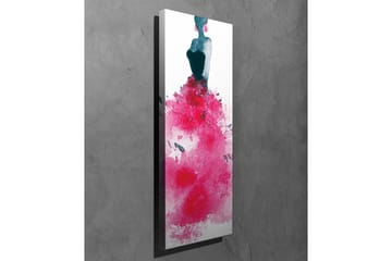 Canvastavla - Elegant kvinna i en färgstark klänning - Mörkblå / Cerise / Rosa - Inredning - Tavlor & posters - Canvastavla