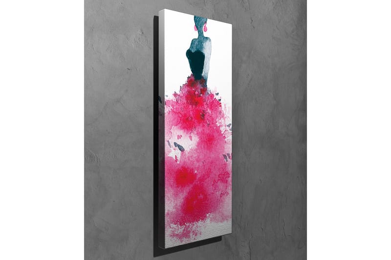 Canvastavla - Elegant kvinna i en färgstark klänning - Mörkblå / Cerise / Rosa - Inredning - Tavlor & posters - Canvastavla