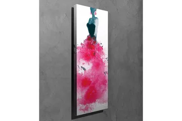 Canvastavla - Elegant kvinna i en färgstark klänning - Mörkblå / Cerise / Rosa - Inredning - Tavlor & posters - Canvastavla