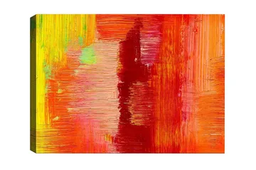 Canvastavla - Färgglad abstrakt komposition med inslag av röd och orange - Röd / Orange / Gul - Inredning - Tavlor & posters - Canvastavla