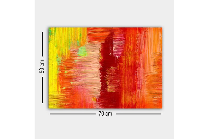 Canvastavla - Färgglad abstrakt komposition med inslag av röd och orange - Röd / Orange / Gul - Inredning - Tavlor & posters - Canvastavla