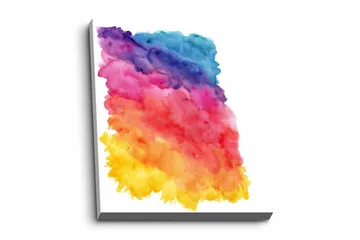 Canvastavla - Färgglad abstrakt komposition med mjuka övergångar - Lila / Rosa / Gul - Inredning - Tavlor & posters - Canvastavla