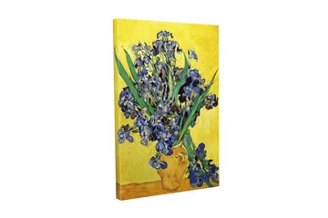 Canvastavla - Färgglad bukett av irisblommor i en kruka - Blå / Grön / Gul - Inredning - Tavlor & posters - Canvastavla