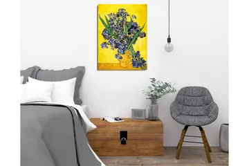 Canvastavla - Färgglad bukett av irisblommor i en kruka - Blå / Grön / Gul - Inredning - Tavlor & posters - Canvastavla