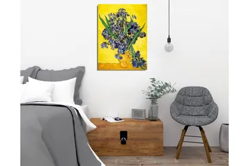 Canvastavla - Färgglad bukett av irisblommor i en kruka - Blå / Grön / Gul - Inredning - Tavlor & posters - Canvastavla